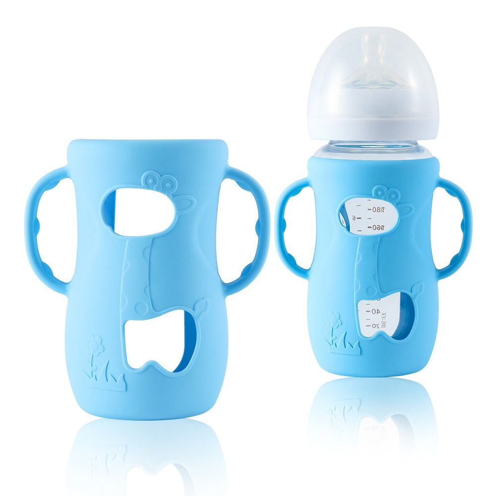 Baby Food Universe - ユニバーサル哺乳瓶カバー ハンドル付き破損防止 哺乳瓶ホルダー 断熱耐久性のあるガラスボトルスリーブ ベビー