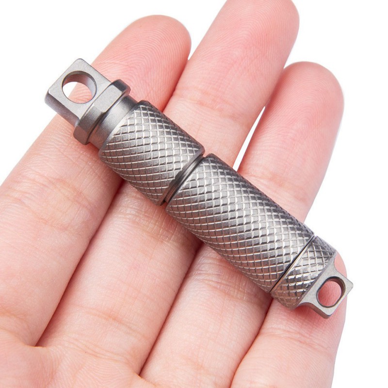 First Food Jar - チタン合金シールカプセルポータブルキーホルダー開封 EDC ツール防水ピルボックス薬瓶応急処置用品