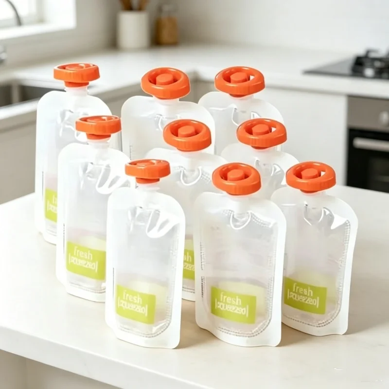 Baby Food Organic - オーガニック幼児用給餌ポーチ 50 個 ポータブルスクイーズジュースバッグ保存容器 幼児用補助食品 屋内屋外用