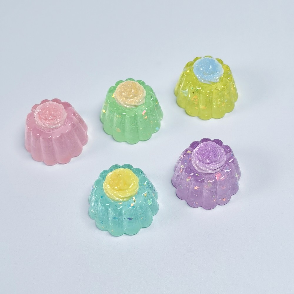 Baby Food Jelly - ミニチュアスパンコールクリームゼリーケーキ樹脂オーナメントDIY食品装飾アクセサリーベビードールハウスデコレーション造園