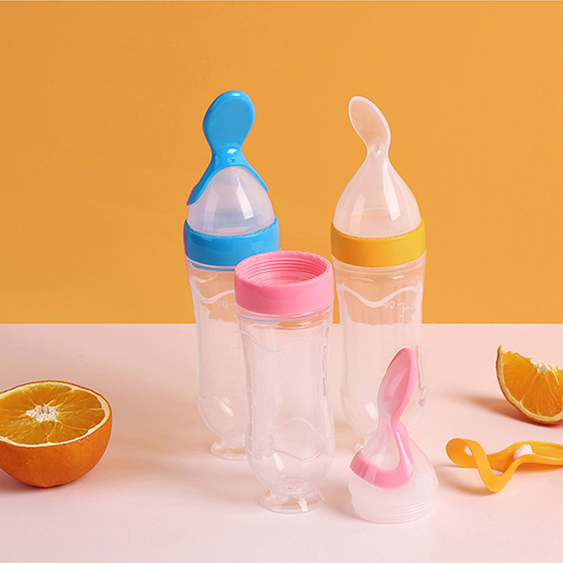 Baby Food Category - 絞る哺乳瓶シリコーン新生児トレーニング米シリアル食品スプーンサプリメントフィーダー安全な便利な食器子供のための