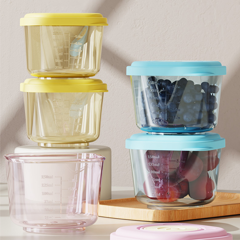 Baby Food Universe - 6個のベビーフード保存容器 - PP素材、蒸し可能、漏れ防止、鮮度保持のための幼児用給餌ボウル、積み重ね可能なオーガナイザー