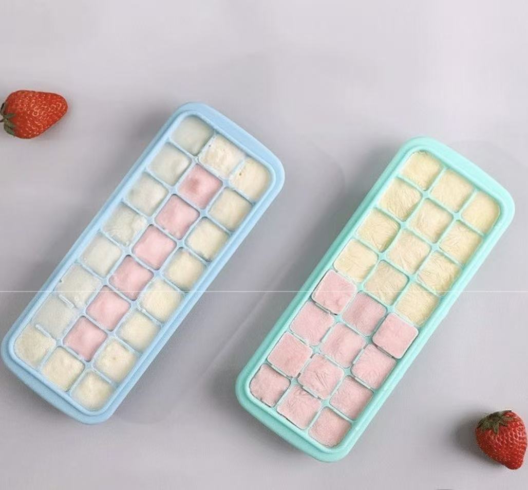 Baby Food Jelly - 蓋付きシリコン製製氷皿 24個入り ゼリーメーカー 冷凍型 簡単取り出し ウイスキー
