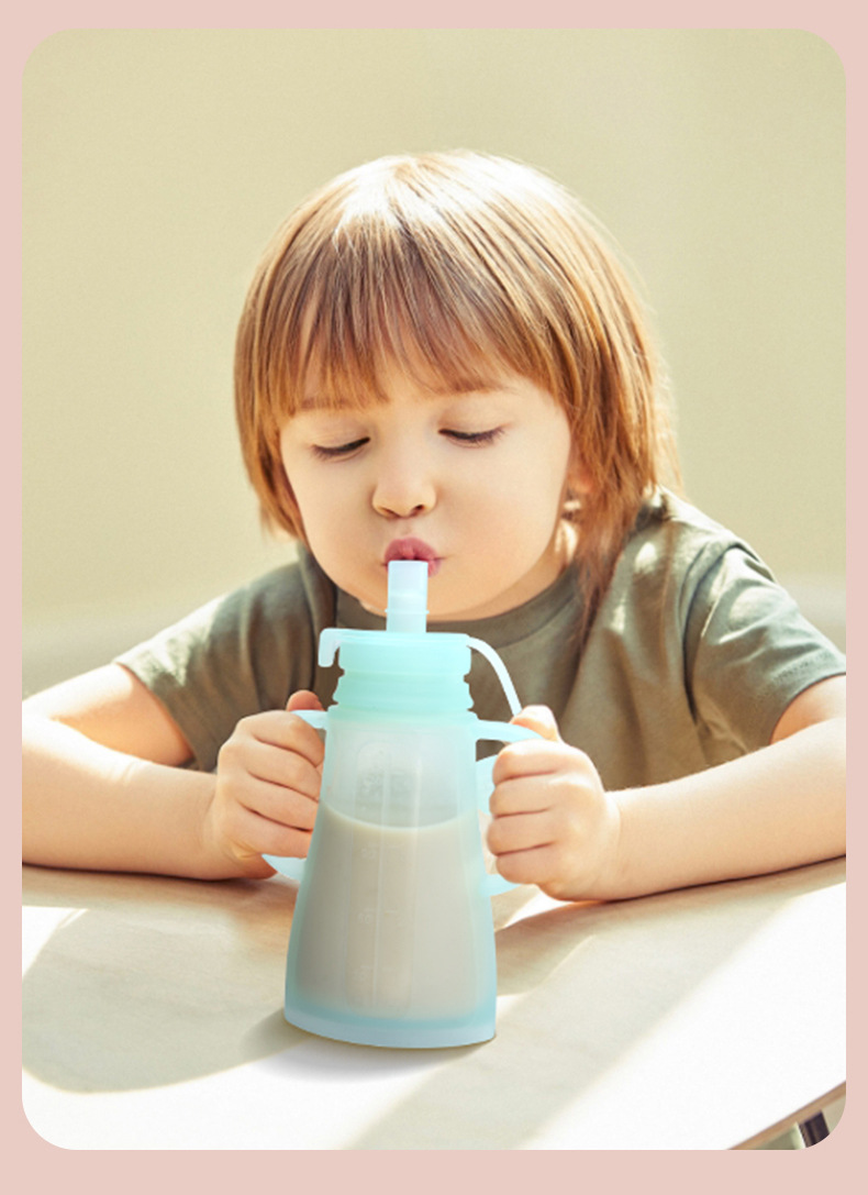 Baby Food Category - 新しい再利用可能なシリコン製母乳保存バッグ、漏れ防止、吸引可能、ジュース用、BPAフリー、赤ちゃんの授乳用、食品保存ボトル