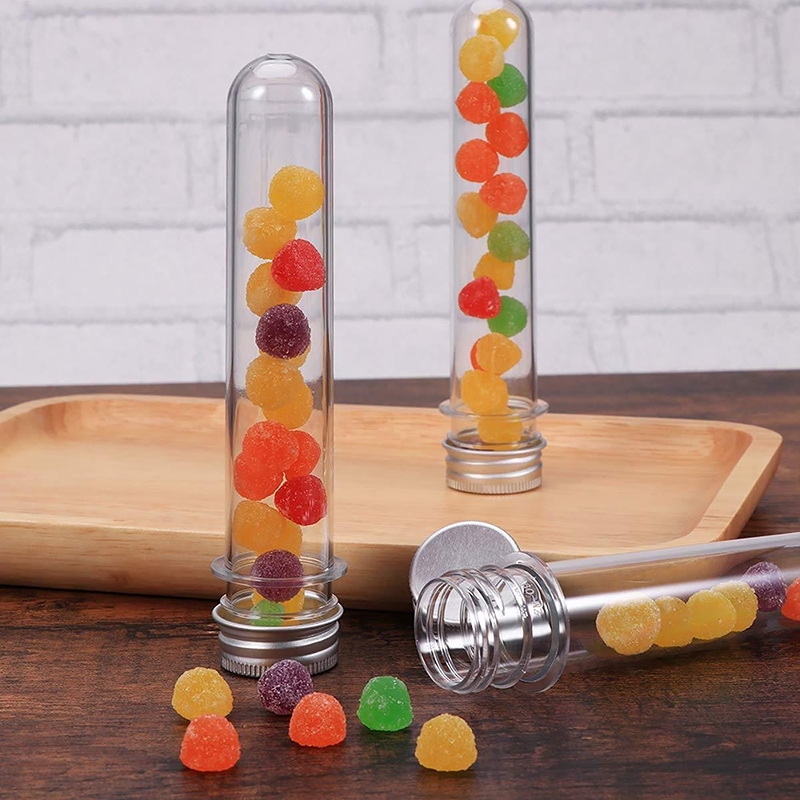 Baby Food Jar - 1/5個のプラスチック製の実験用試験管、透明なキャンディボックス、結婚式、誕生日パーティー、キャンディ包装ボックス、ベビーシャワーパーティーの装飾。