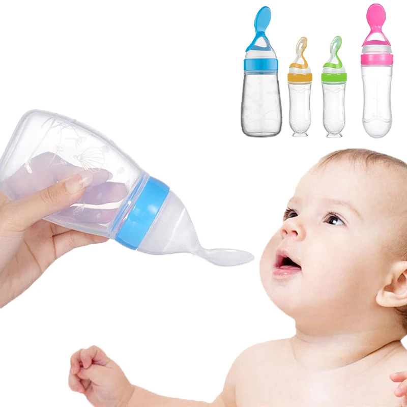 Baby Food Jar - 安全なベビー哺乳瓶スプーンミルクボトルベビートレーニングフィーダー食品サプリメント食品フィードスプーンベビーガジェット BPA フリー