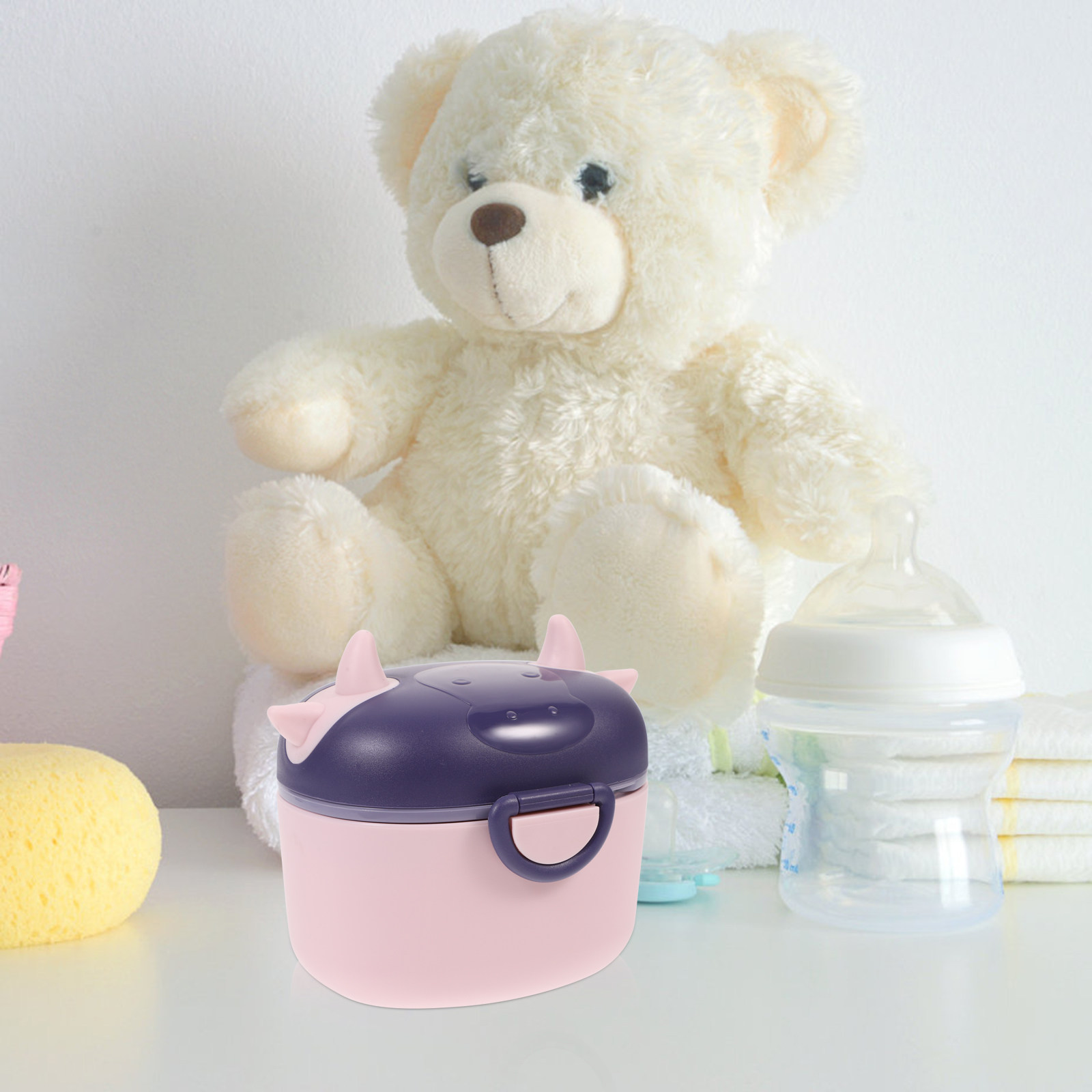Baby Food For Travelling - 粉ミルク保存容器、携帯用二重構造、スプーン付き、離乳食ボックス、漏れ防止、旅行用、ベビーフードケース。