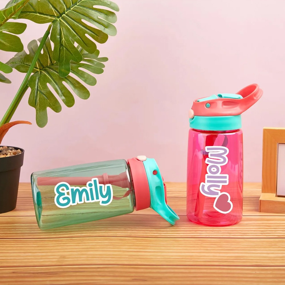パーソナライズカスタム名入り子供用ストロー付き水筒、可愛いハ - Training Cup Straw のレビューと価格
