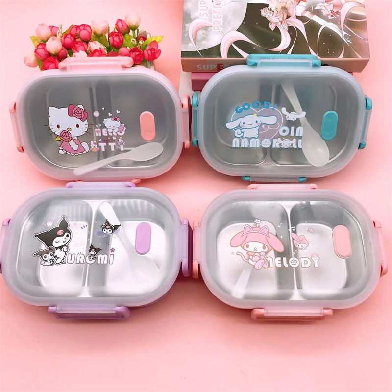 サンリオの新しいハローキティのかわいいステンレス製コンパート - Baby Food Containers Glass のレビューと価格