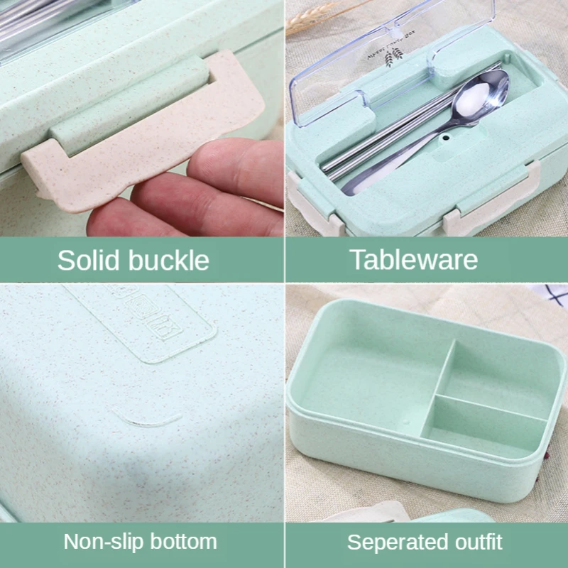 小麦麦わら電子弁当箱、食器、食品保存容器、子供、学校、オフィ - Baby Food Container のレビューと価格