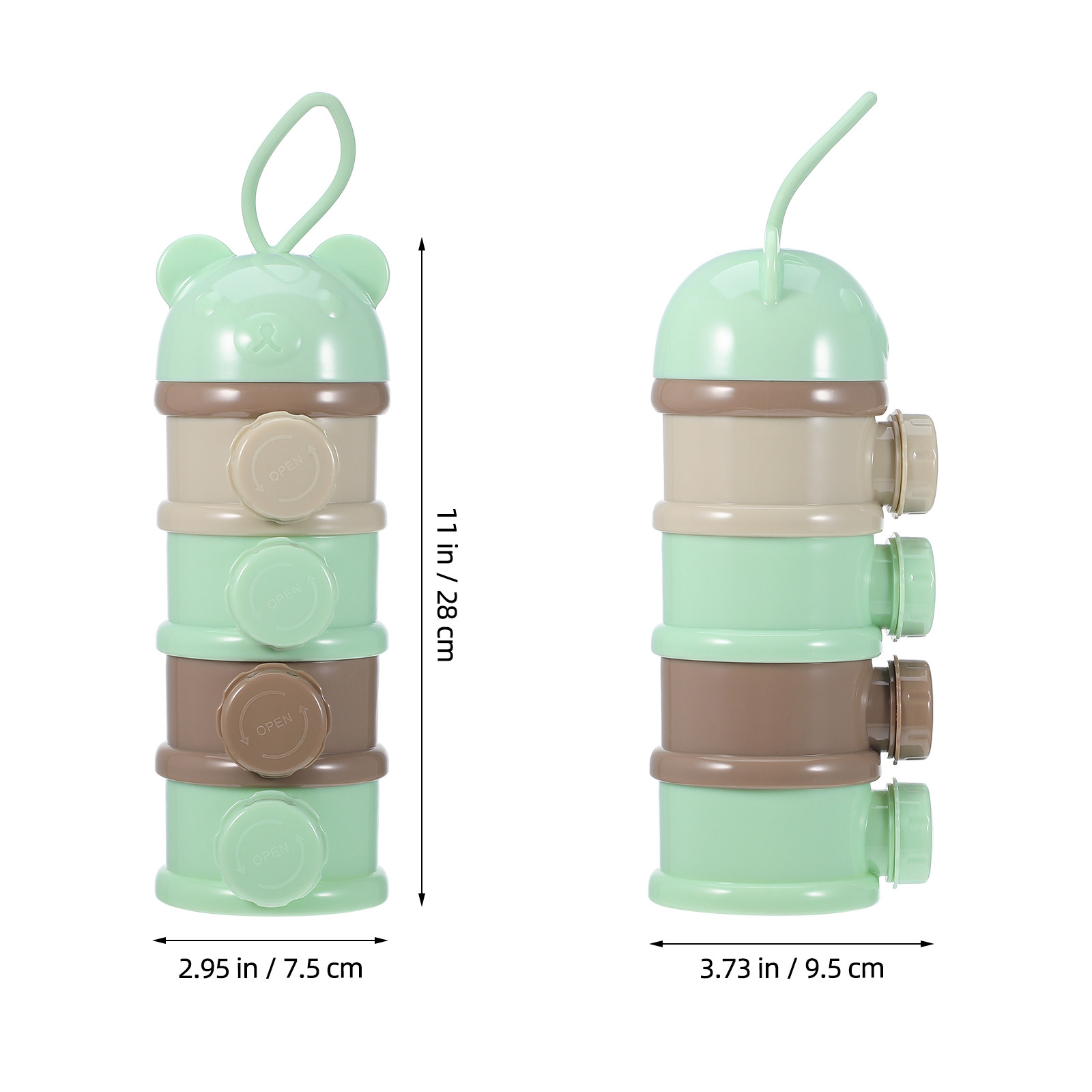 4区画式の携帯用粉ミルクケース。BPAフリーのPP素材を使用 - Baby Food For Travelling のレビューと価格
