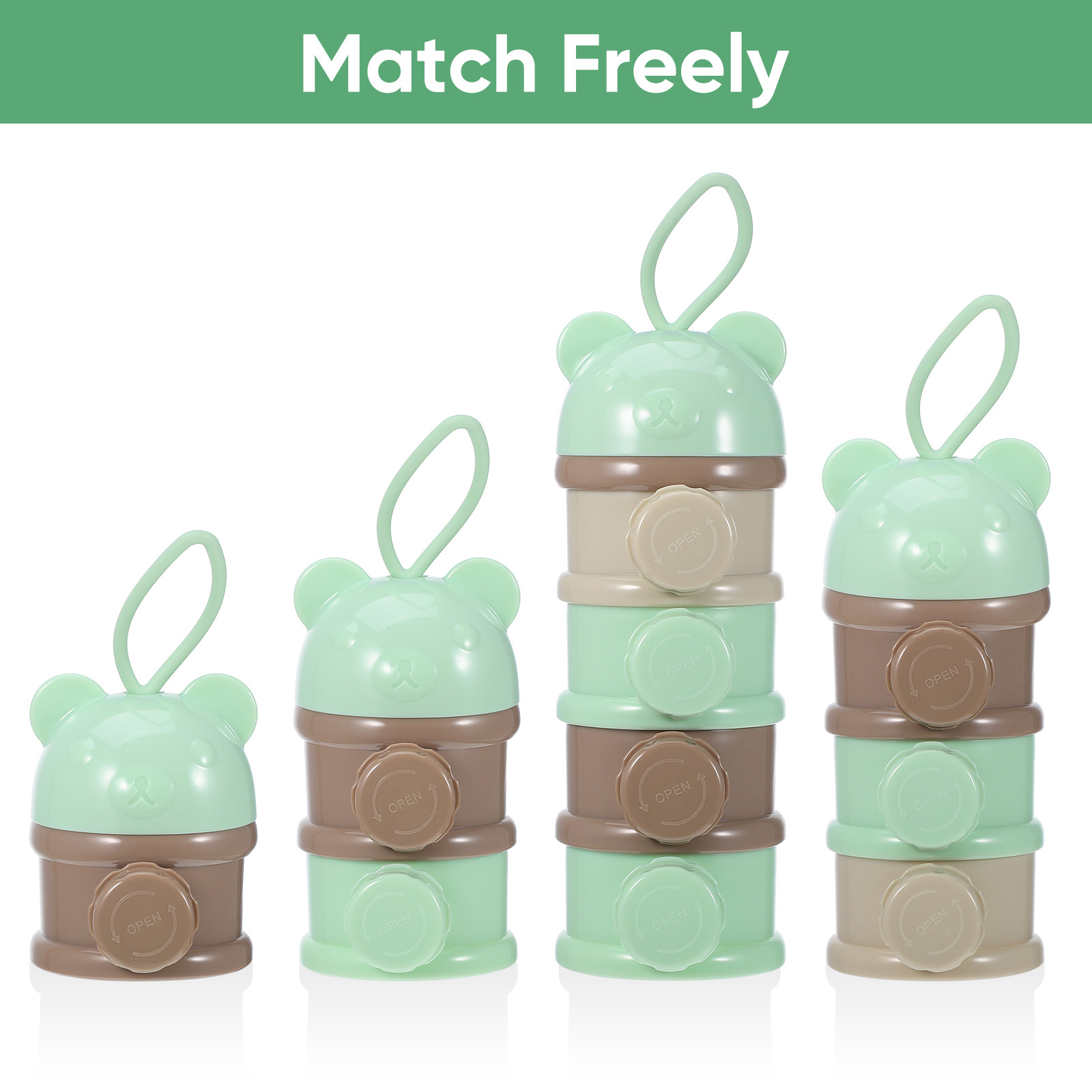 4区画式の携帯用粉ミルクケース。BPAフリーのPP素材を使用 - Baby Food For Travelling のレビューと価格