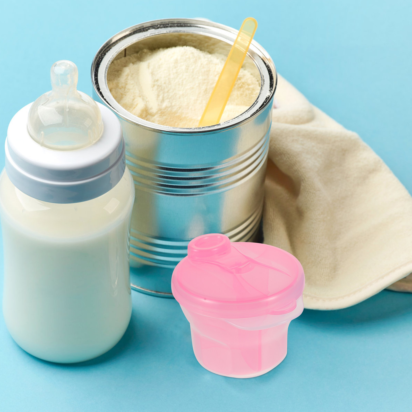4個入り、密閉式ミルクパウダーボックス。持ち運び可能な粉ミル - Baby Food For Travelling のレビューと価格