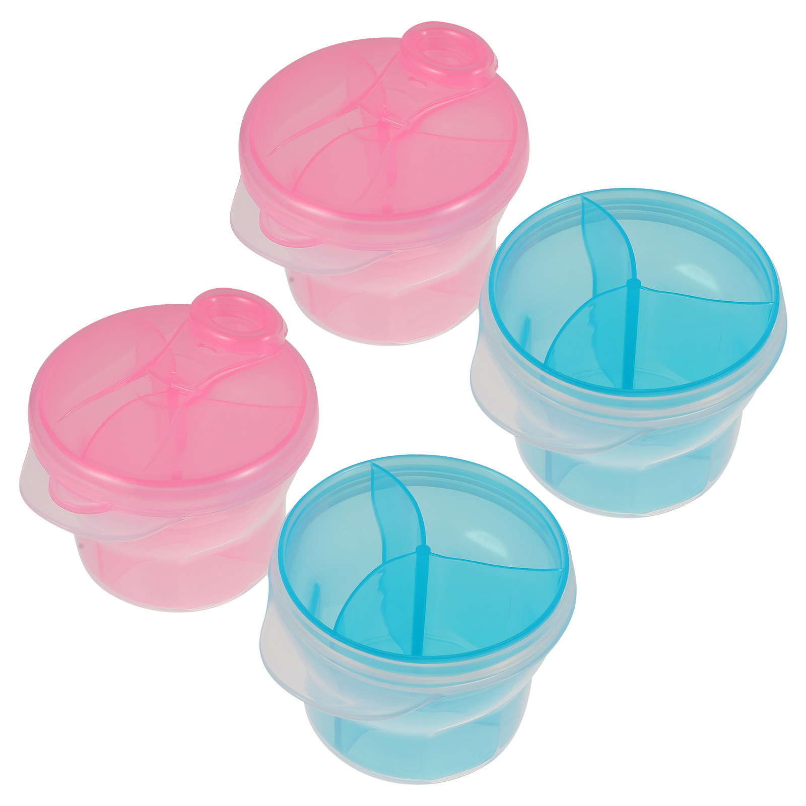 4個入り、密閉式ミルクパウダーボックス。持ち運び可能な粉ミル - Baby Food For Travelling のレビューと価格