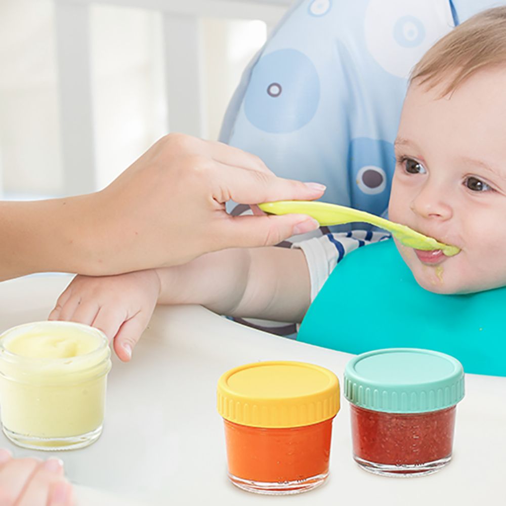 6個入りガラス製ベビーフードジャー、再利用可能、蓋付き、ディ - Baby Food Containers Glass のレビューと価格