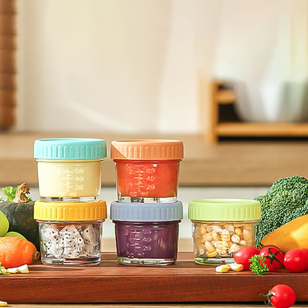 6個入りガラス製ベビーフードジャー、再利用可能、蓋付き、ディ - Baby Food Containers Glass のレビューと価格