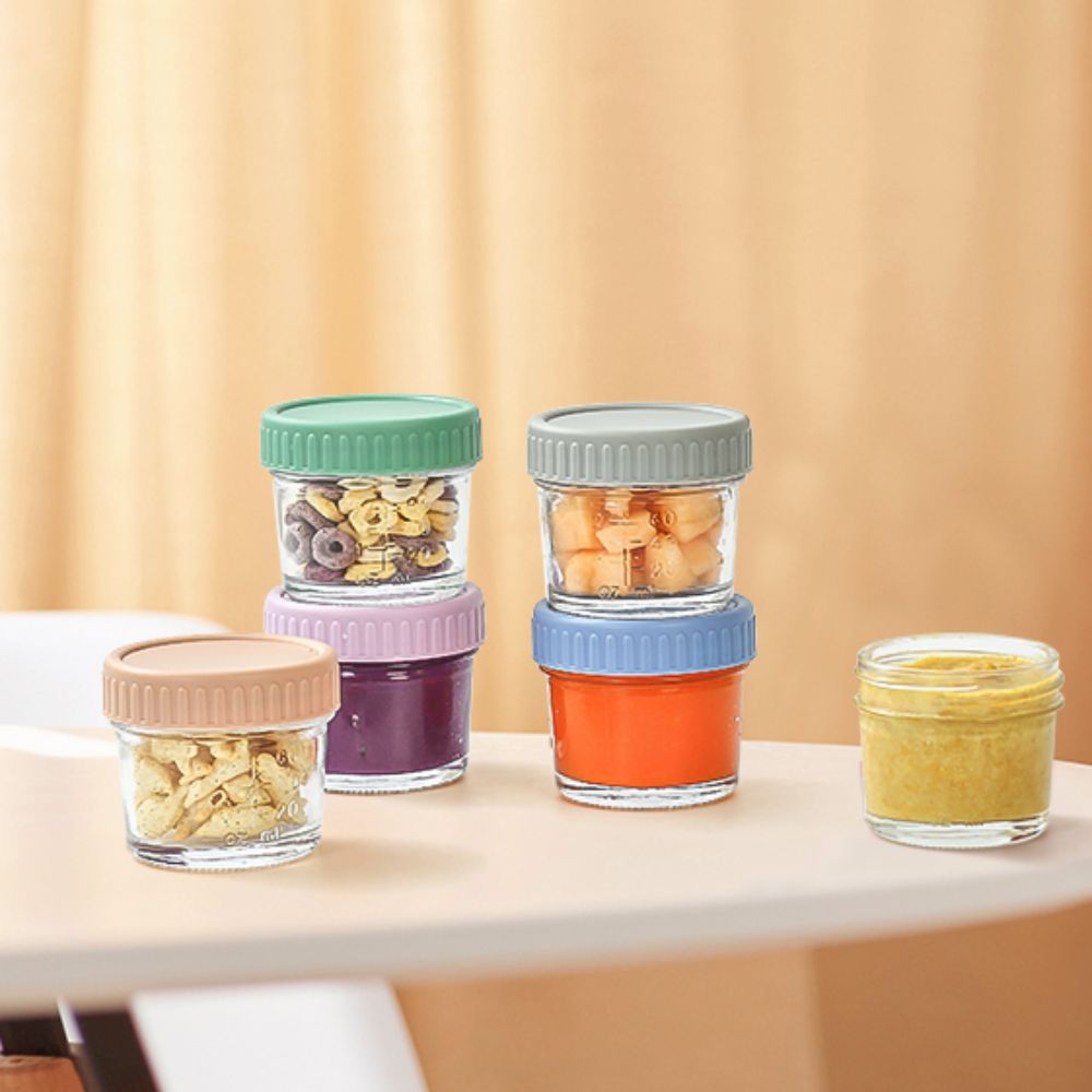 6個入りガラス製ベビーフードジャー、再利用可能、蓋付き、ディ - Baby Food Containers Glass のレビューと価格