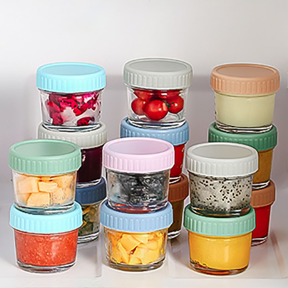 6個入りガラス製ベビーフードジャー 再利用可能 目盛り付き  - Baby Food Containers Glass のレビューと価格