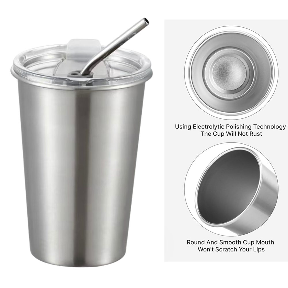 3個セット ステンレス製カップ パイントカップ ストロー付き - Training Cup Straw のレビューと価格