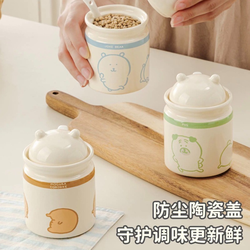 ホットチイカワジョークベアセラミック調味料ジャーセット、食品 - First Food Jar のレビューと価格