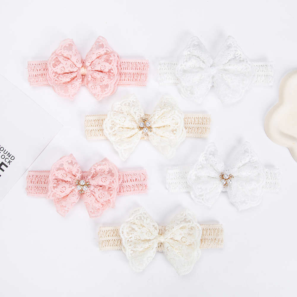 クリームレースベビーヘッドバンド新生児プリンセスガールズビッ - Baby Food Jelly のレビューと価格