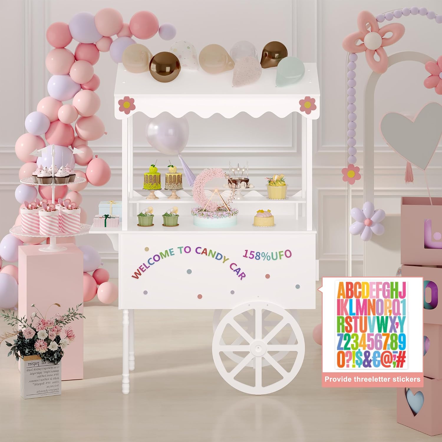 パーティー用キャンディカートディスプレイスタンド、底面収納キ - Baby Food Dessert のレビューと価格