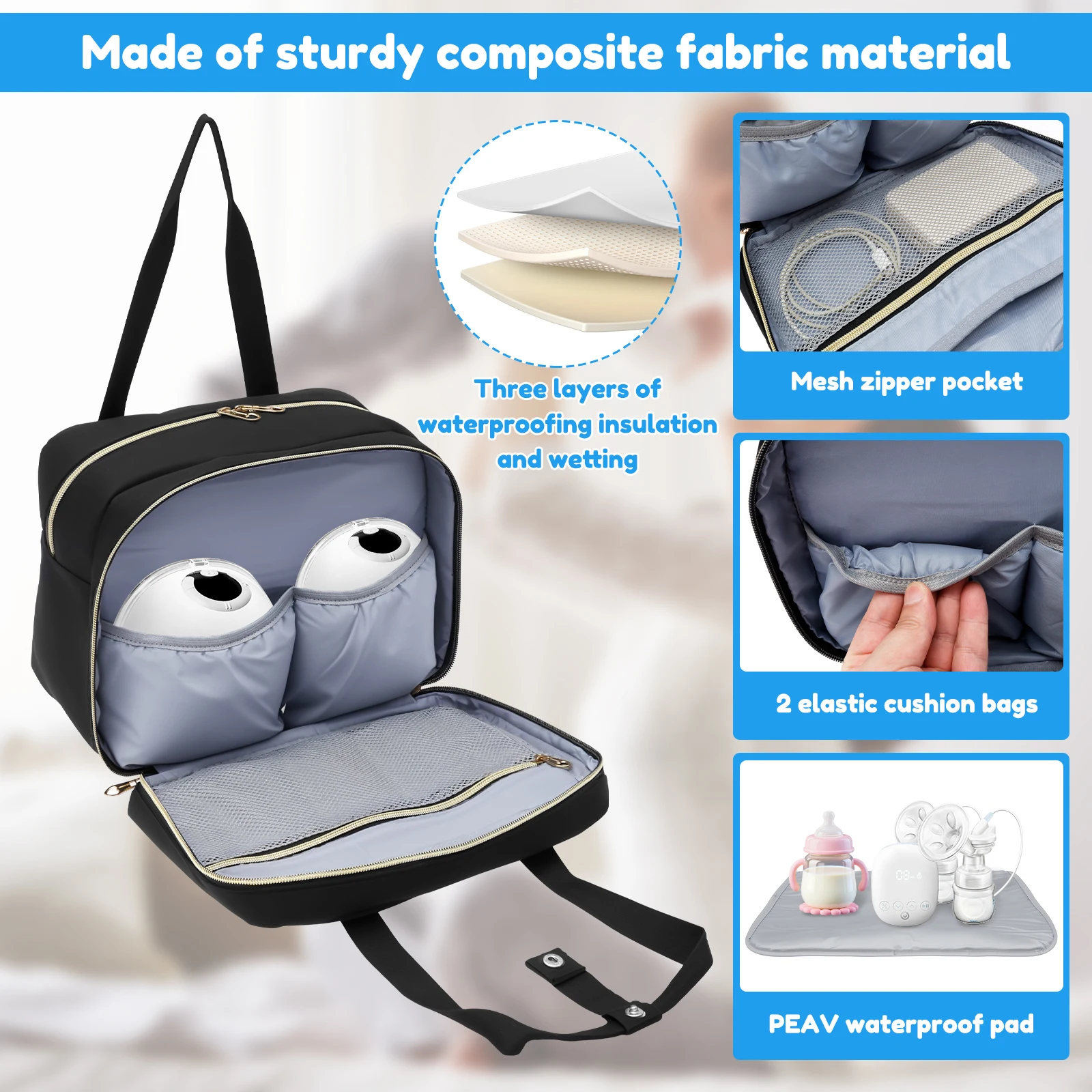 搾乳器収納バッグ、保冷剤と防水マット付き、ポータブル母乳クー - Baby Food For Travelling のレビューと価格