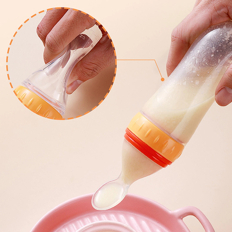 絞る哺乳瓶シリコーン新生児トレーニング米シリアル食品スプーン - Baby Food Category のレビューと価格