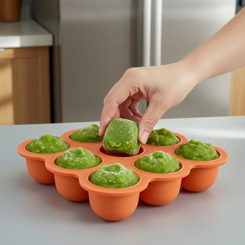ベビーフードシリコン容器 9グリッド冷凍トレイ 漏れ防止蓋  - Baby Food Universe のレビューと価格