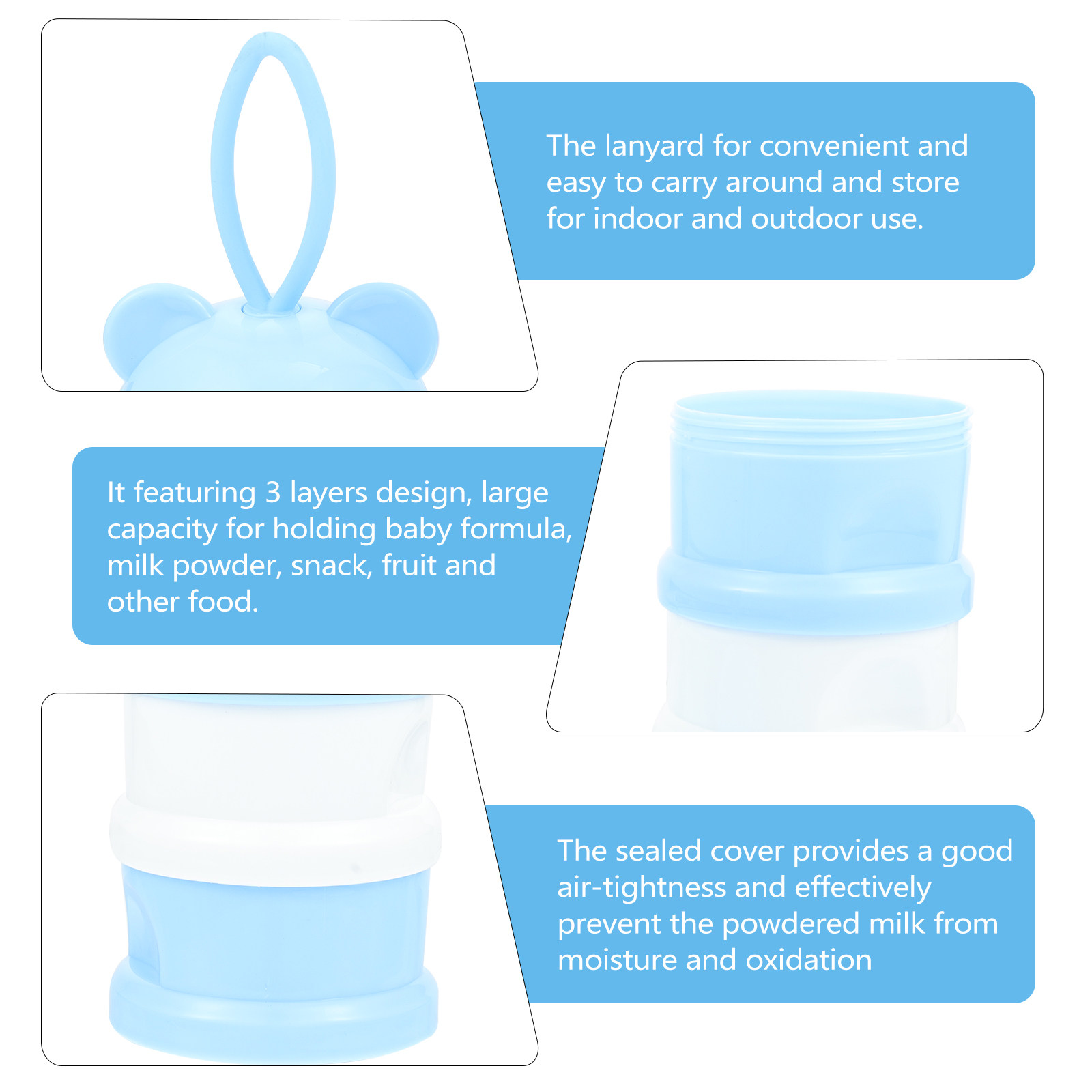 3層構造の粉ミルクケース。持ち運び可能なベビー用粉ミルク容器 - Baby Food For Travelling のレビューと価格