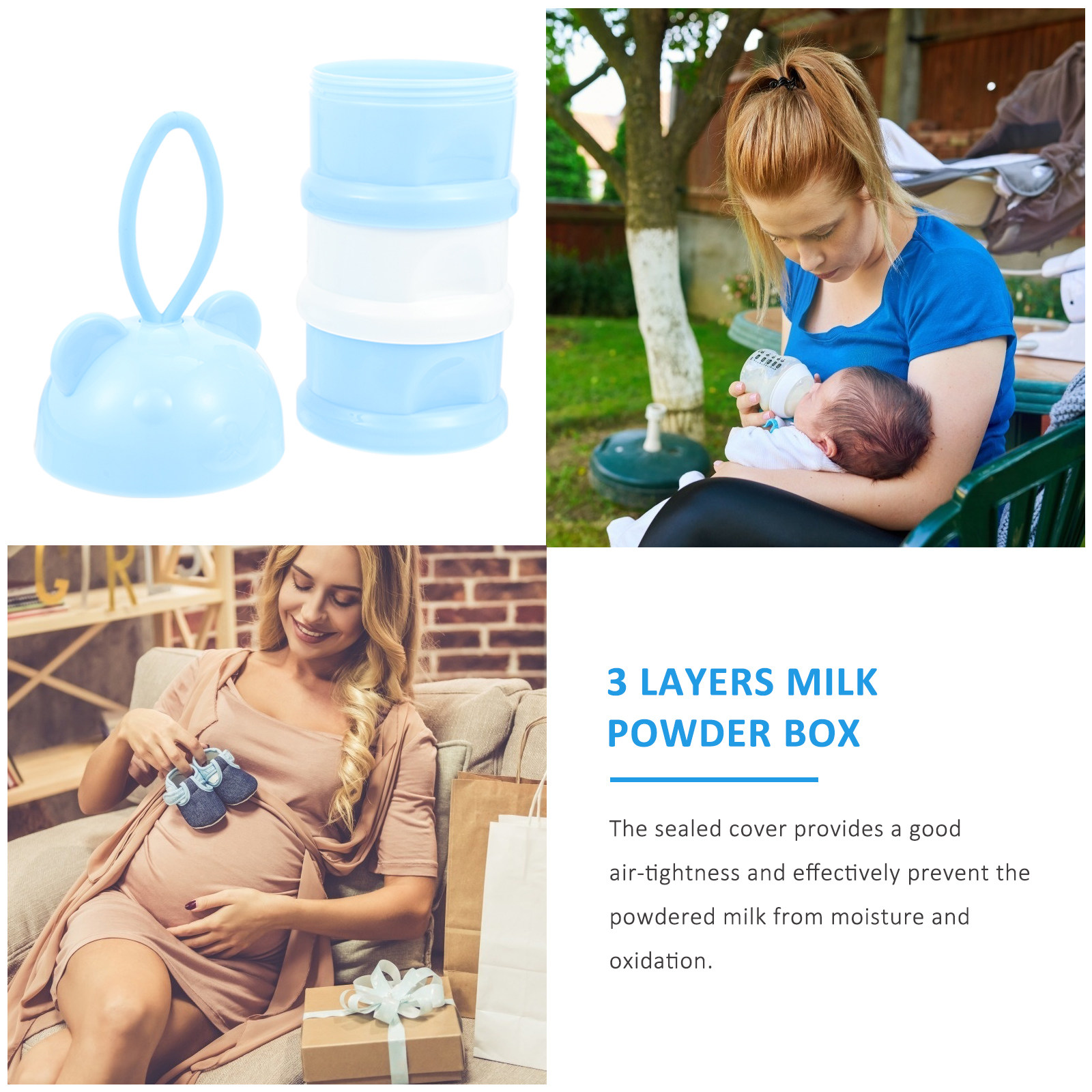 3層構造の粉ミルクケース。持ち運び可能なベビー用粉ミルク容器 - Baby Food For Travelling のレビューと価格