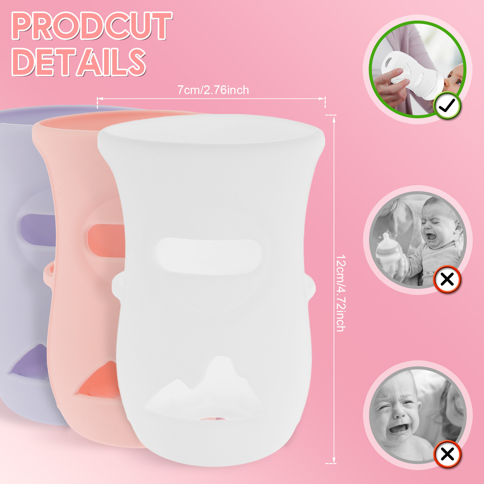 シリコンスリーブ シリコン哺乳瓶カバー 断熱ガラスボトル A - Baby Food Containers Glass のレビューと価格