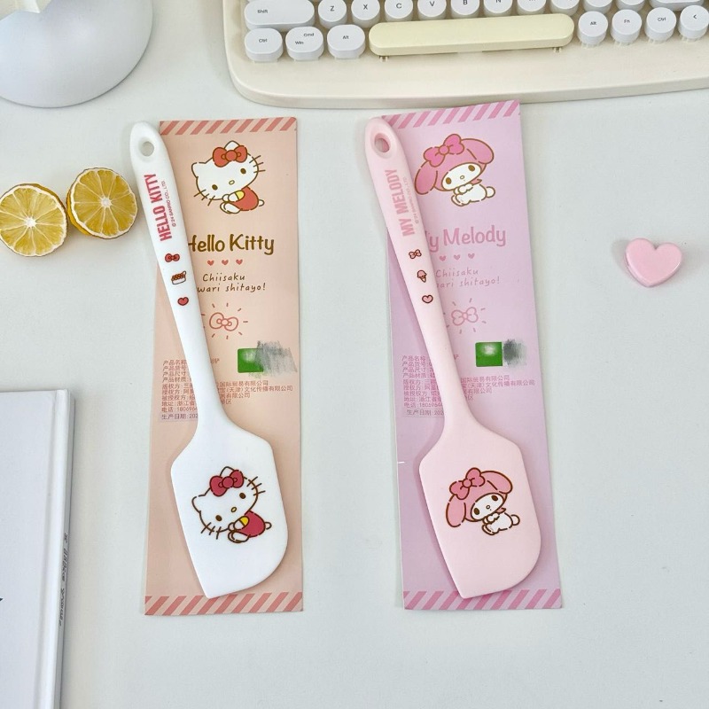 新しいハローキティシリコンスパチュラ食品グレード耐熱ノンステ - Baby Food Containers Glass のレビューと価格
