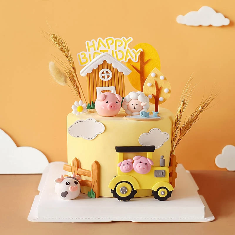 ハッピーバースデーケーキトッパーファームズーンポリマークレイ - Baby Food Dessert のレビューと価格