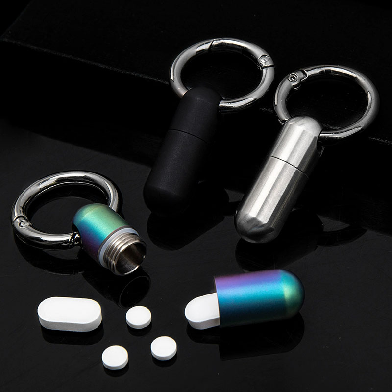 純チタン防水ピルボックスカラーポータブル小型ピルボックス密封 - First Food Jar のレビューと価格
