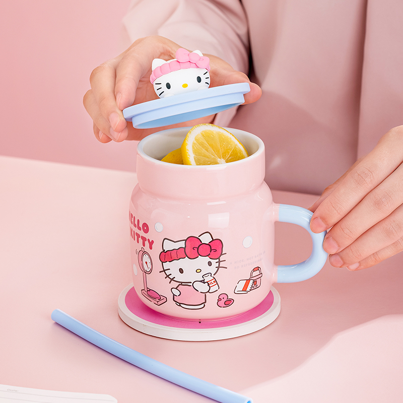 サンリオ 450ml セラミックマグ ハローキティ クロミ  - Training Cup Straw のレビューと価格