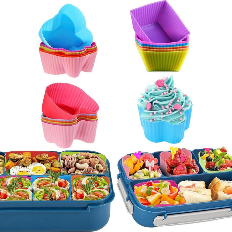 8 個のシリコンランチボックスディバイダー子供用キッズスクー - Baby Food Container のレビューと価格