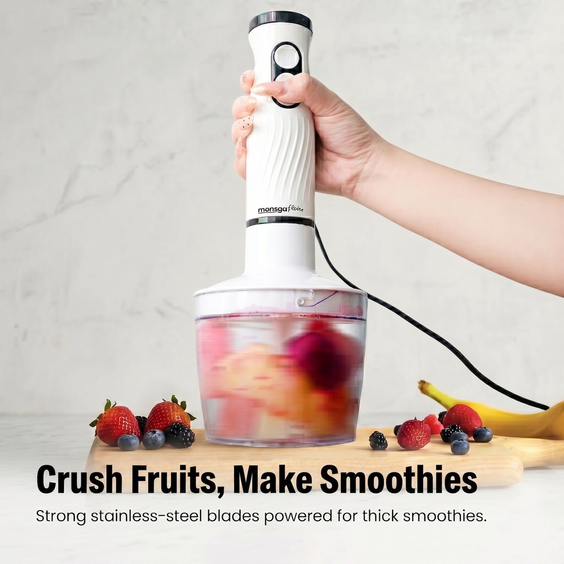 MONSGA 電動ハンドブレンダー 4 in 1、2段階速度 - Baby Food Processor Philips のレビューと価格