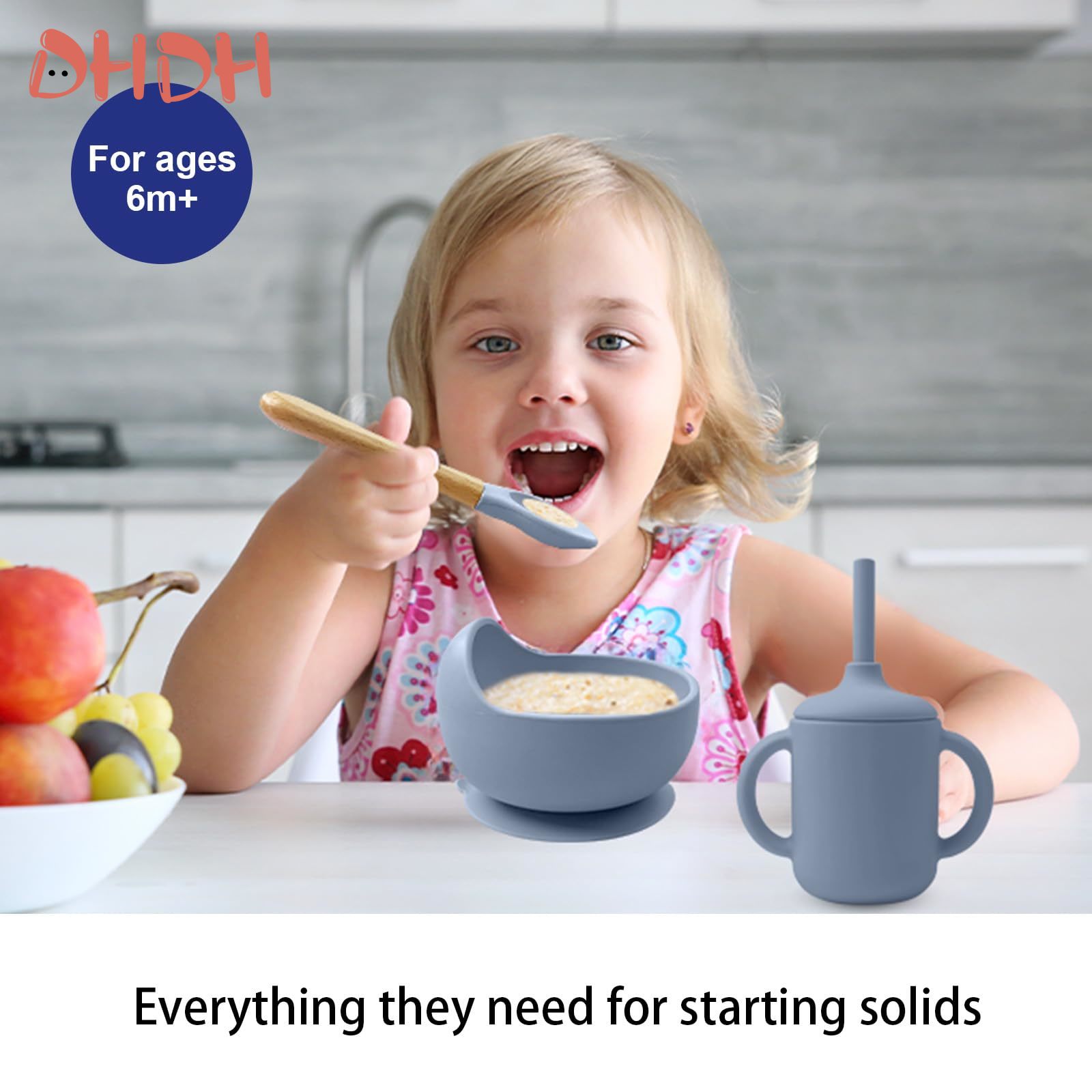 シリコン製ベビー食器セット、ベビーフードディッシュ、フォーク - Baby Food Universe のレビューと価格