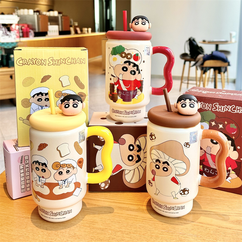 X&W クレヨンしんちゃん セラミック製ウォーターカップ 6 - Training Cup Straw のレビューと価格