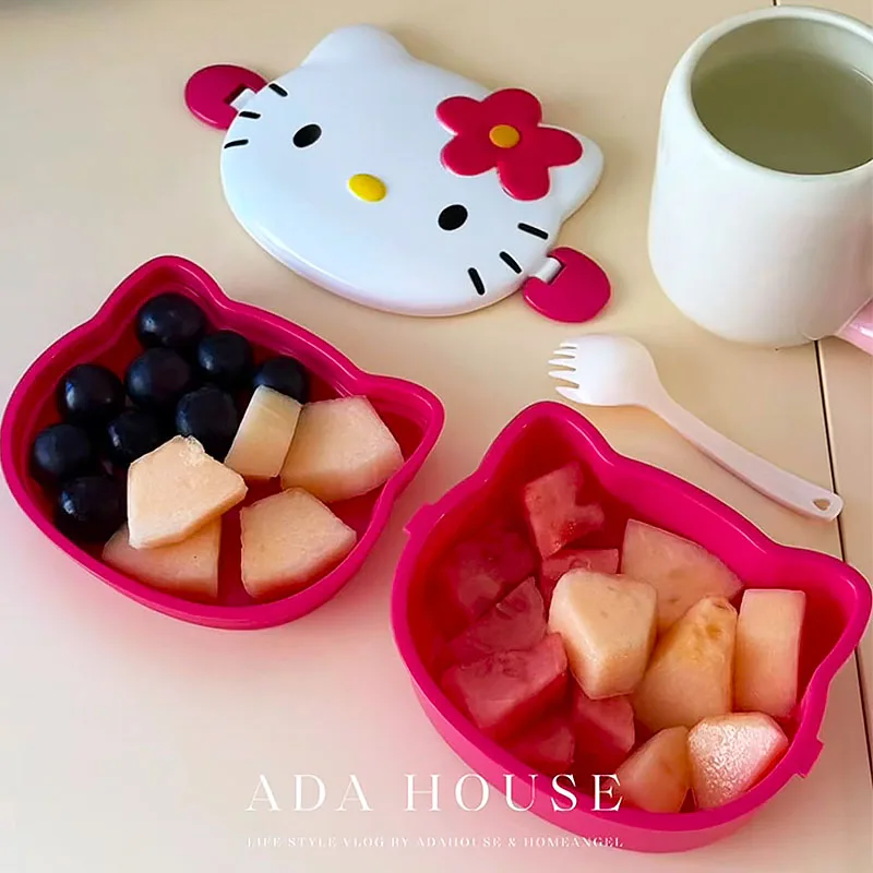 かわいいハローキティ型ランチボックス、携帯用漫画弁当箱、スプ - Baby Food Containers Glass のレビューと価格
