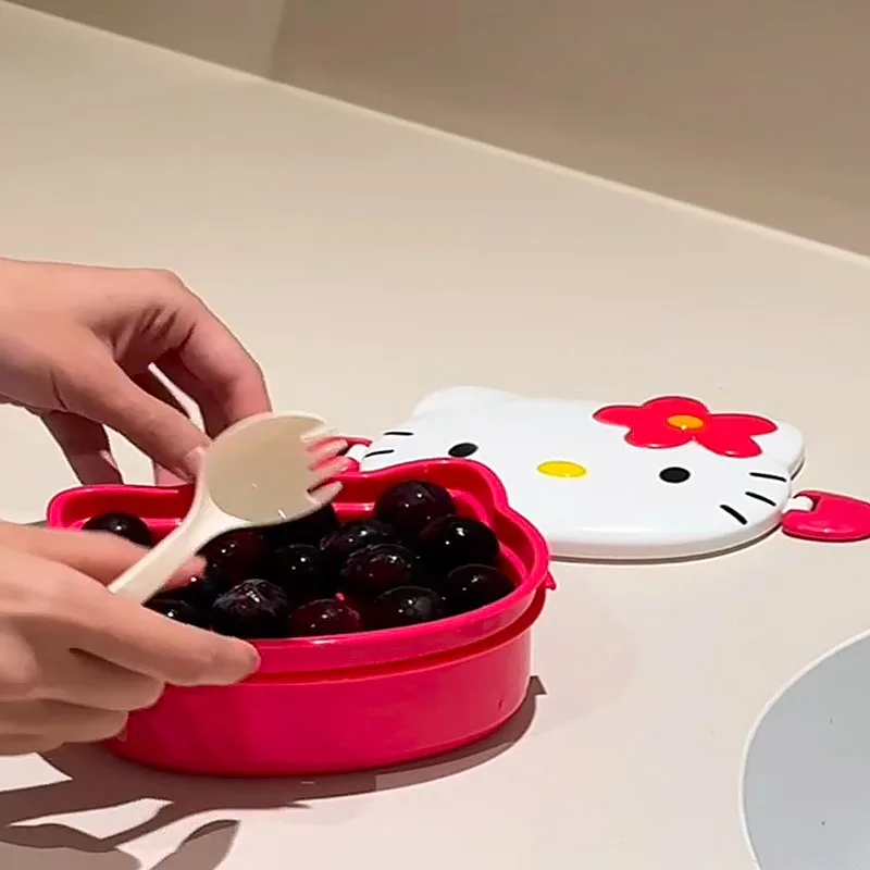 かわいいハローキティ型ランチボックス、携帯用漫画弁当箱、スプ - Baby Food Containers Glass のレビューと価格