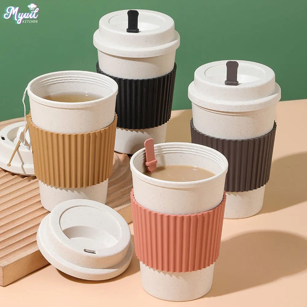 450 ミリリットルコーヒーカップ蓋付き小麦ストロー再利用可 - Training Cup Straw のレビューと価格