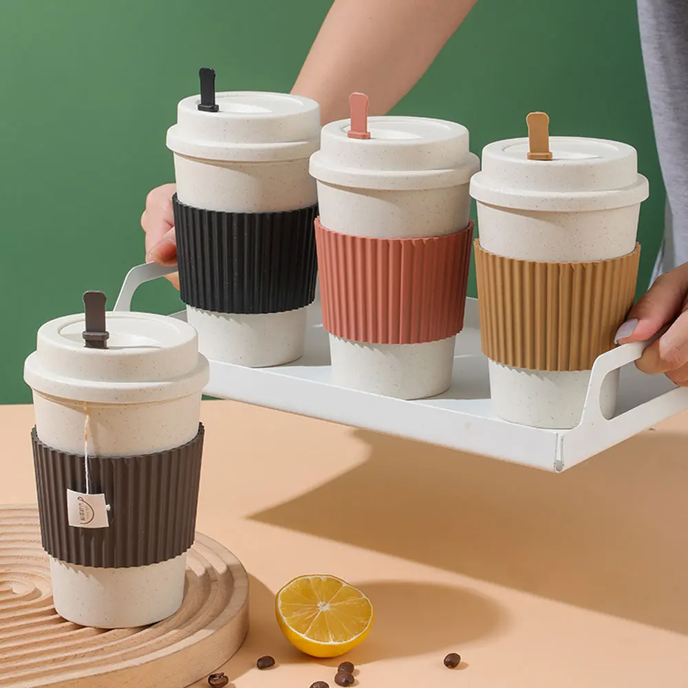 450 ミリリットルコーヒーカップ蓋付き小麦ストロー再利用可 - Training Cup Straw のレビューと価格