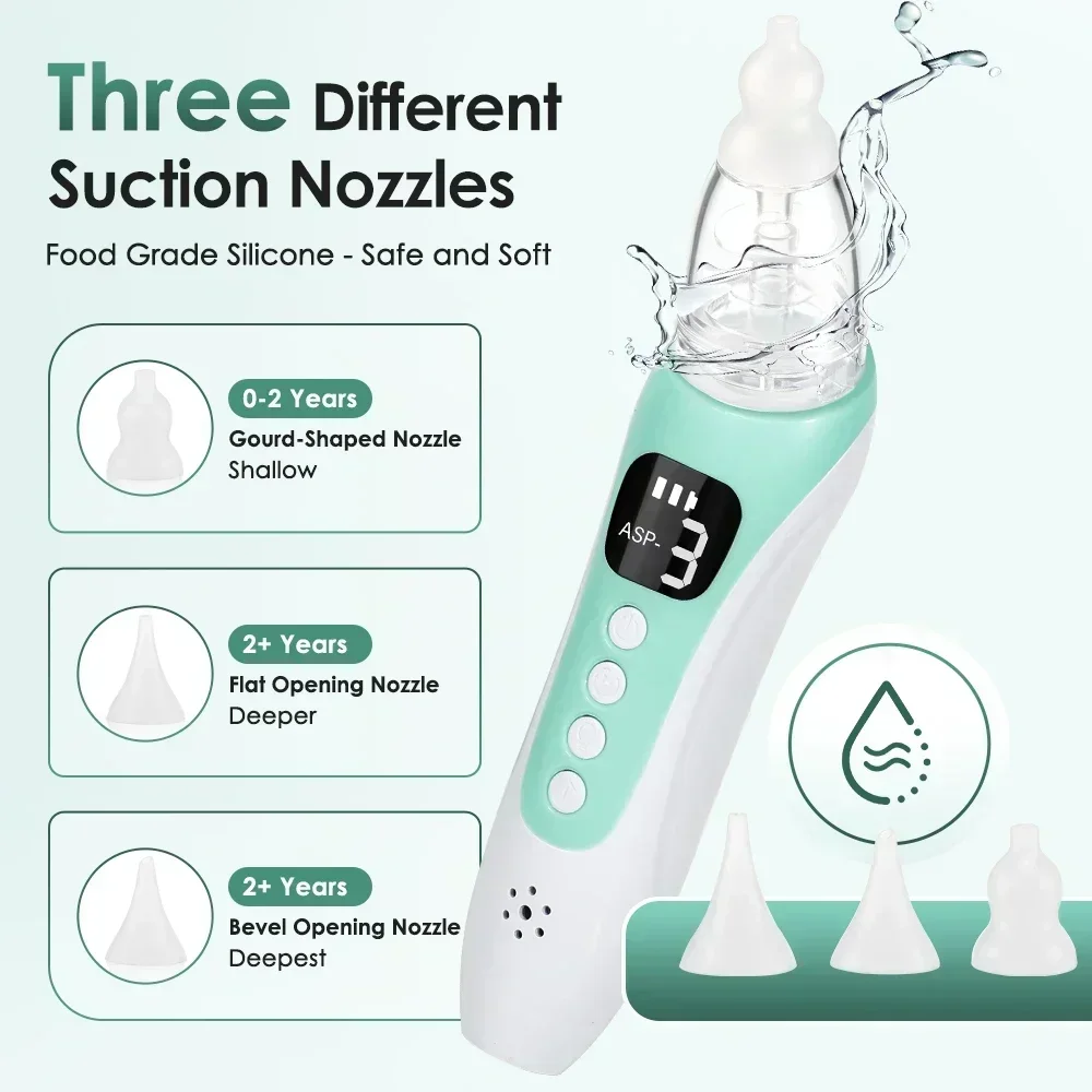 電動ベビー鼻吸引器、3段階吸引レベル、食品グレードシリコン製 - Baby Food Category のレビューと価格