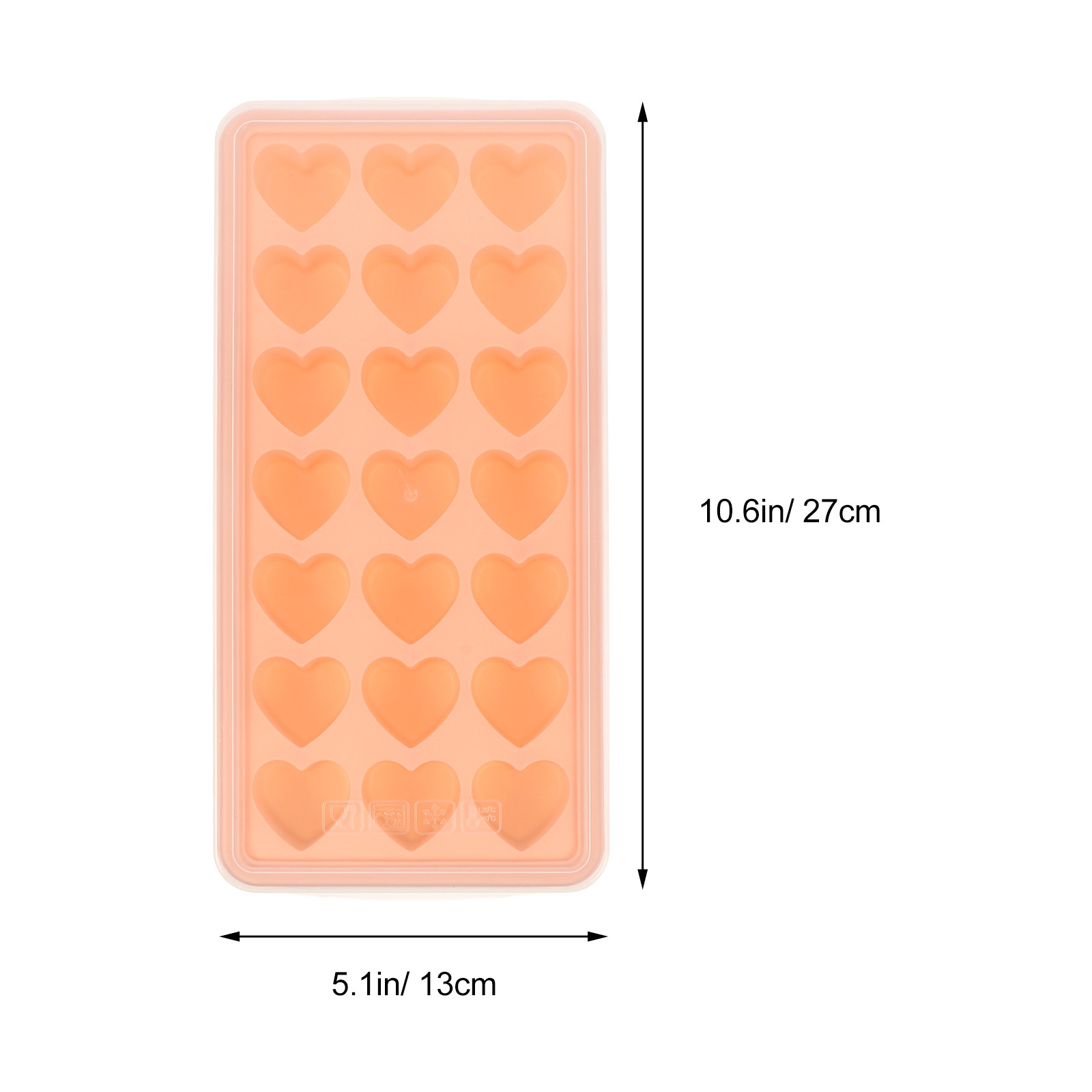 ハート型のシリコン製製氷皿。取り出しやすく、積み重ねて収納可 - Baby Food Jelly のレビューと価格
