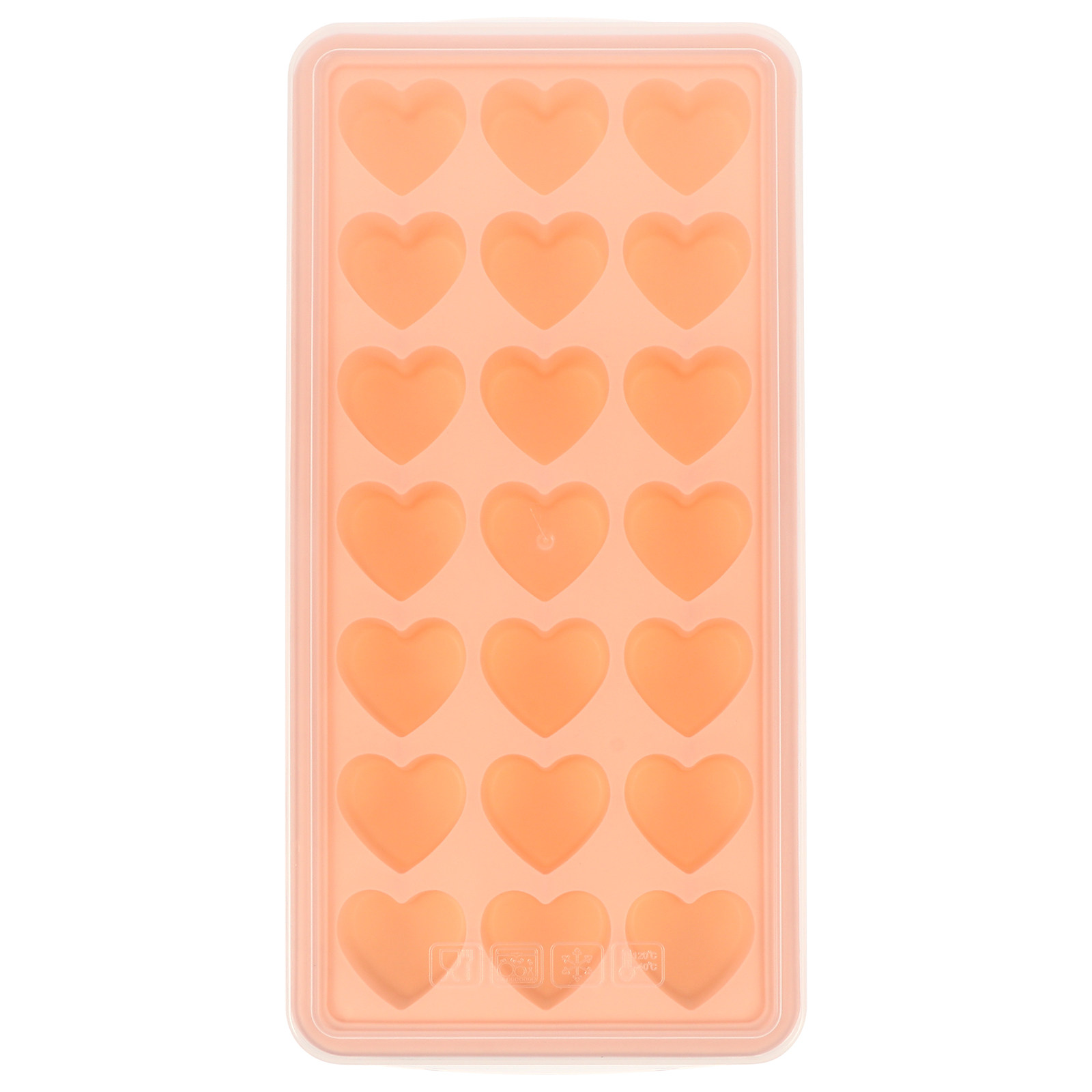 ハート型のシリコン製製氷皿。取り出しやすく、積み重ねて収納可 - Baby Food Jelly のレビューと価格